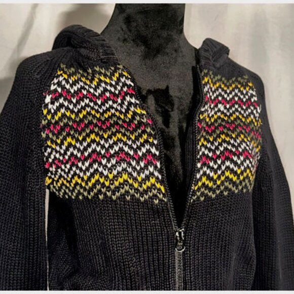 Arizona Black Sweater with Heart Elbow Patches, Large - Picture 3 of 7